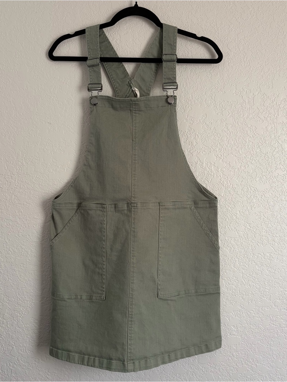 Harper Heritage Women's Size Large Overall Dress Army Green Denim Jean Fabric